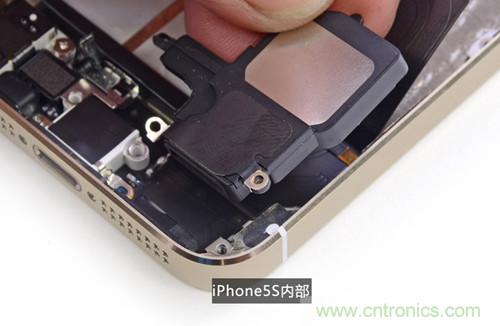 土豪金iPhone 5S拆解：內部結構升級，維修難度增加
