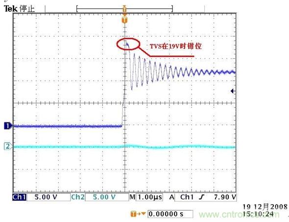 圖A2: 有TVS時(shí)輸入端波形