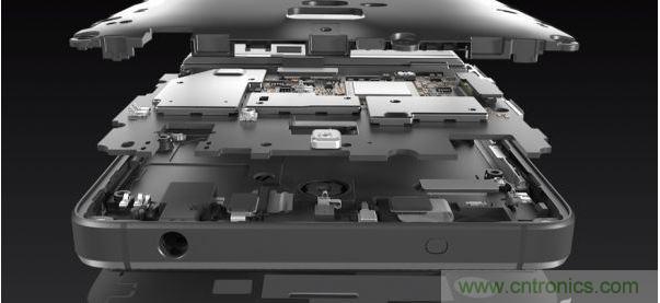 手機的內(nèi)部結構,其中決定手機堅固程度的部分就是邊框與骨架