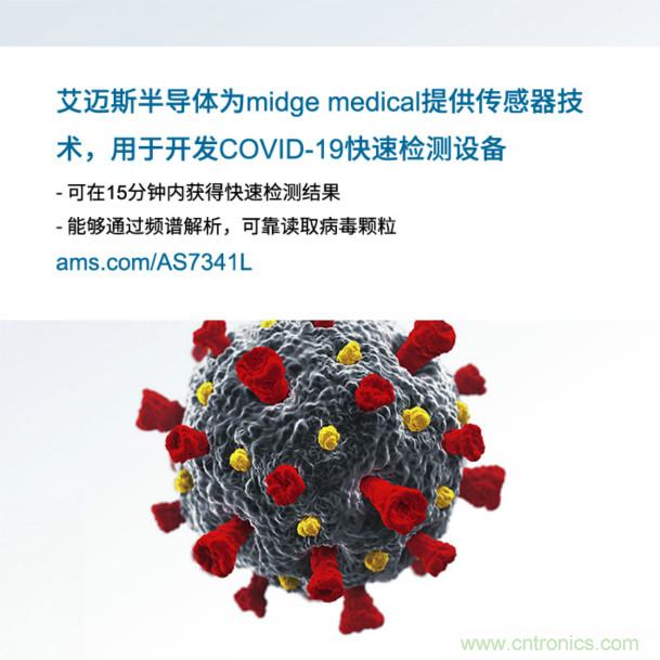 艾邁斯為midge medical提供傳感器技術(shù),用于開發(fā)COVID-19快速檢測(cè)設(shè)備